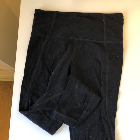 Athleta Black leggings, flattering side seam